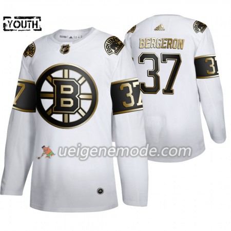 Kinder Eishockey Boston Bruins Trikot Patrice Bergeron 37 Adidas 2019-2020 Golden Edition Weiß Authentic